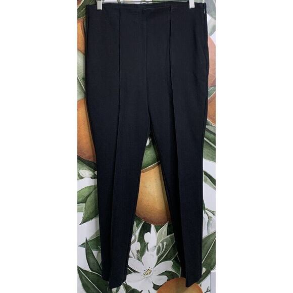 Chico's Pants - Chicos Size 1 US Medium Black Side Zip Ponte Pants Elastic Waist